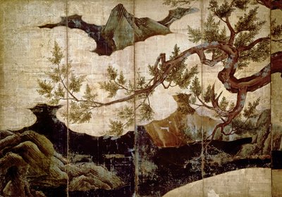 Cypress by Kano Eitoku, Muromanchi period (from an eight-fold screen) by Unbekannt Unbekannt